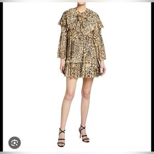 NWT Pinko Animal Print Mini Dress Retail $550